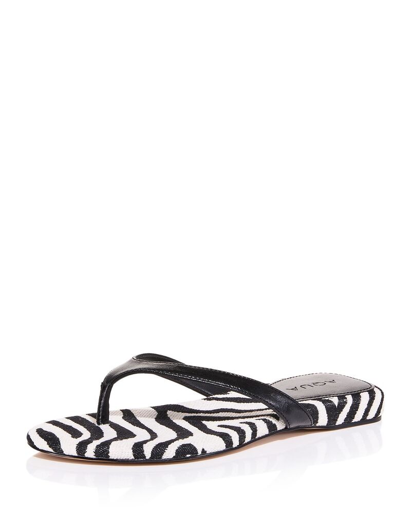 アクア レディース シューズ サンダル AQUA Women\u0027s Jules Thong Sandals - Exclusive Zebra 毛の荒物