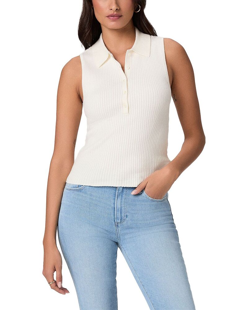 ページ レディース トップス スポーツシャツ より良い ノースリーブ PAIGE Vesta Sleeveless Polo Top Ivory 象牙色