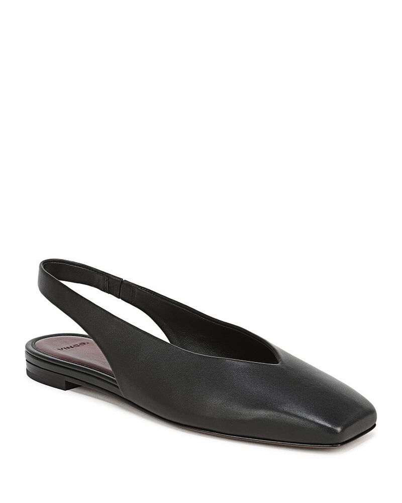 ヴィンス レディース シューズ パンプス Vince Women\u0027s Darlina Slingback Flats Black Leather 黒いこと