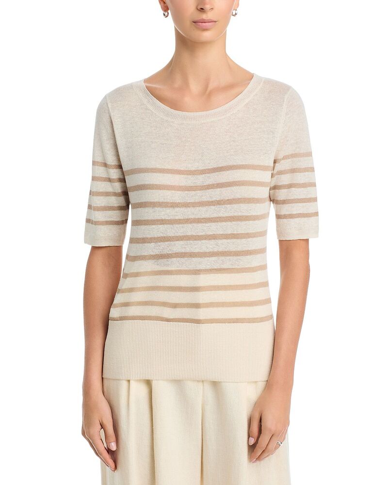 マジェスティック レディース トップス シャツ リネン Majestic Filatures Linen Boat Neck Top Desert|ReVida 店