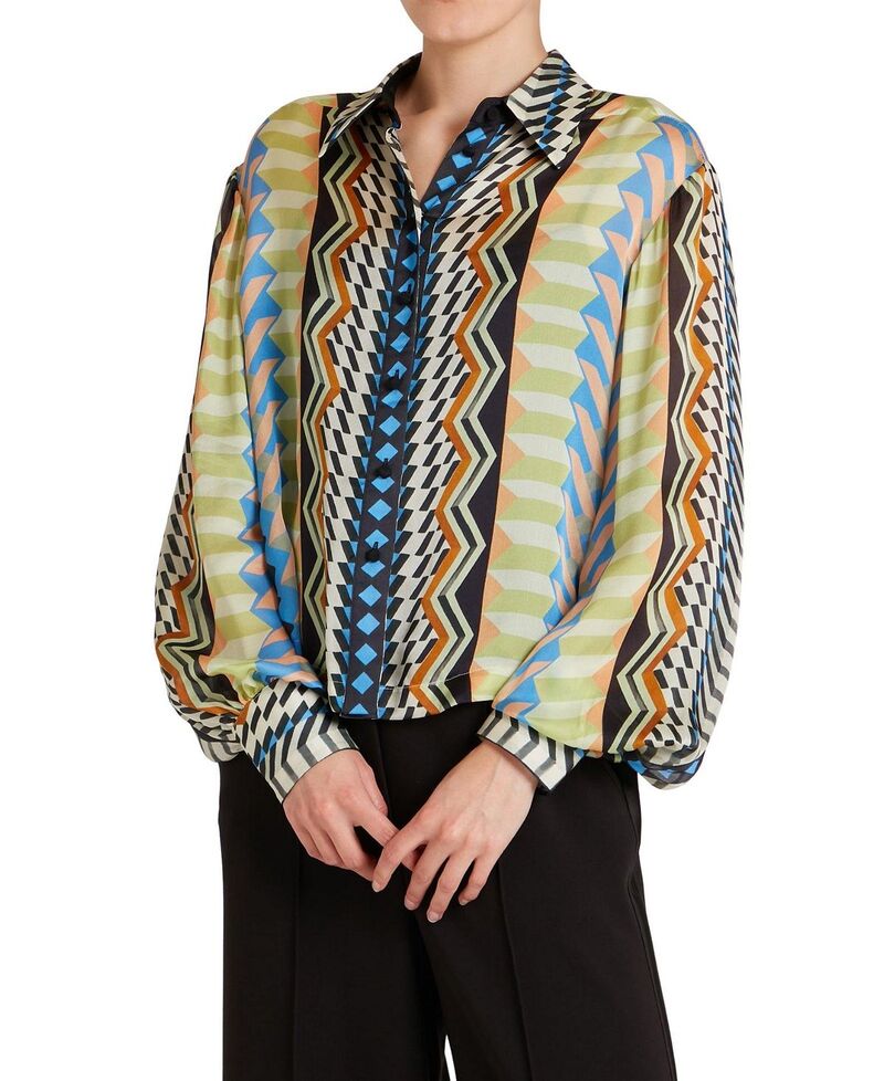 テンパリーロンドン レディース トップス プルオーバー Temperley London Women\u0027s Meryl Shirt Provence Blue Mix 青碧