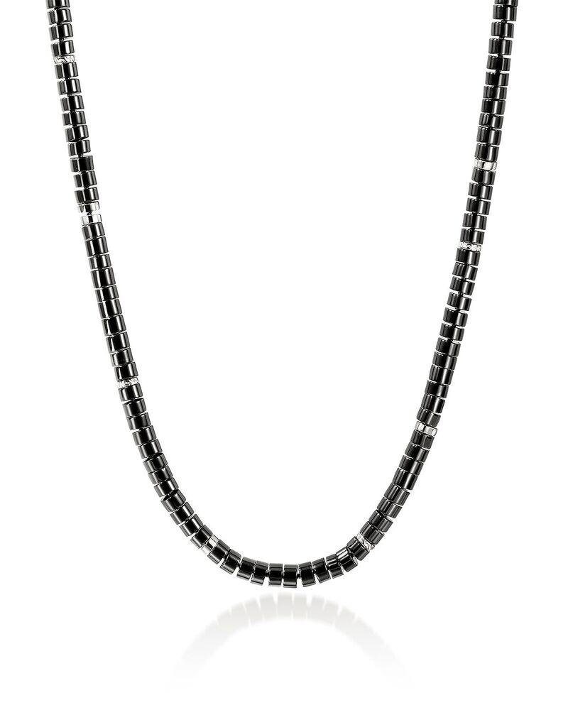 ジョン・ハーディー メンズ 付属物 ネックレス・チョーカー・ペンダントトップ スピード競技 JOHN HARDY Men\u0027sterling Silver Heishi Onyx Rondelle Necklace 22\