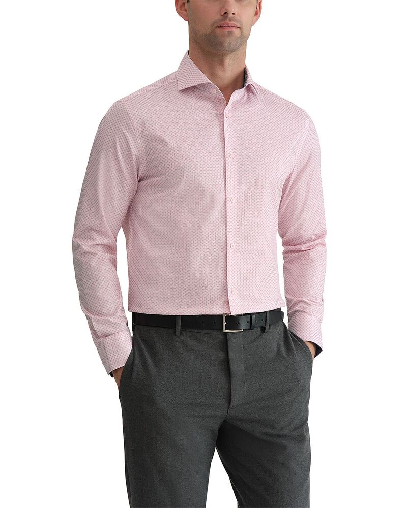 テッドベーカー メンズ トップス プルオーバー か細い填まる Ted Baker Nantucket Slim Fit Premium Stretch Medallion Dresshirt Pink Multi サクラ色