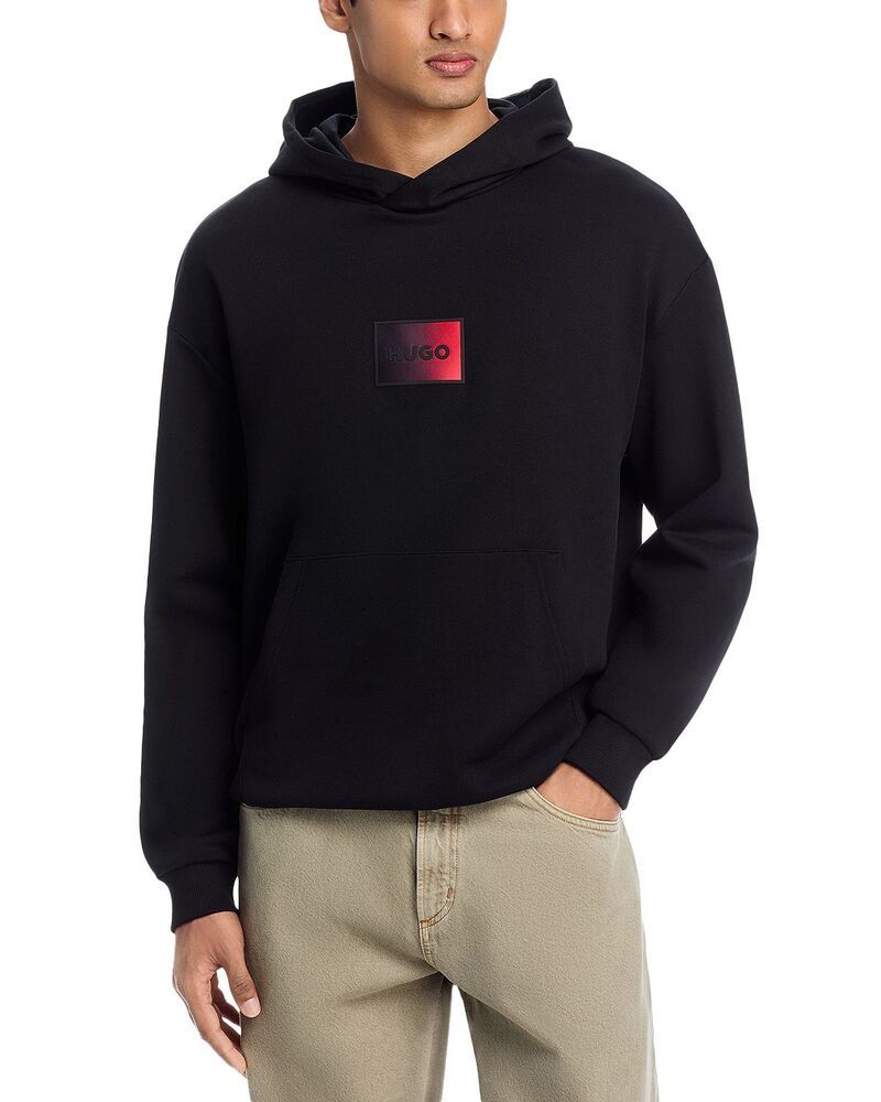 フューゴ メンズ アウター パーカー・スウェット 伸び伸びする相応う プルオーバー HUGO Danohood Relaxed Fit Hooded Sweatshirt Black 黒いこと