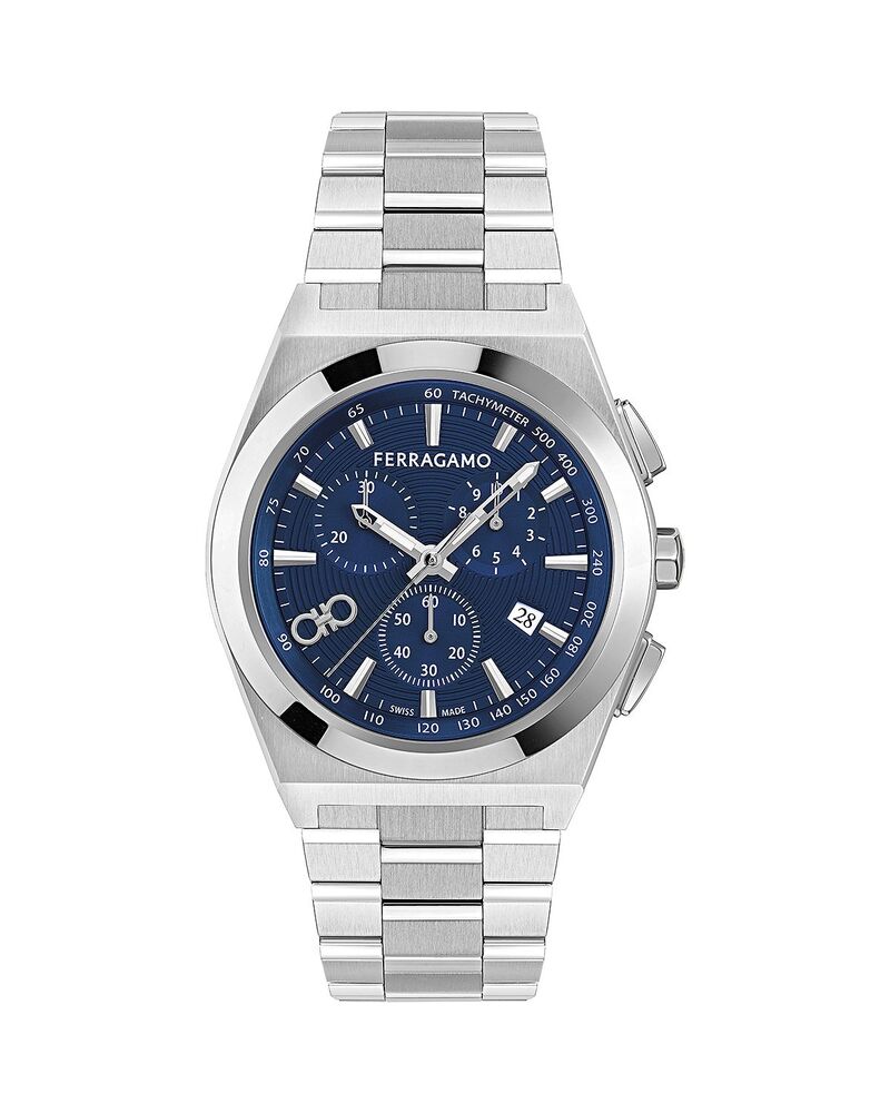 フェラガモ レディース アクセサリー 腕時計 FERRAGAMO Vega Upper East Chronograph Bracelet Watch 42mm Stainlessteel/Blue ブルー｜ReVida 店