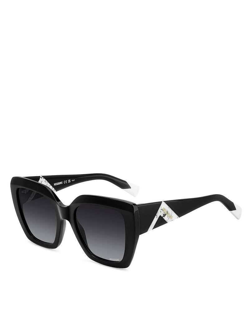 ミッソーニ レディース 添え物 サングラス・アイウェア Missoni Square Sunglasses. 54粍 Black 黒いこと
