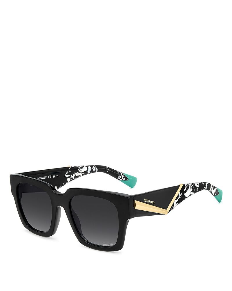 ミッソーニ レディース 佩び物 サングラス・アイウェア Missoni Square Sunglasses 51粍 Black 黒いこと