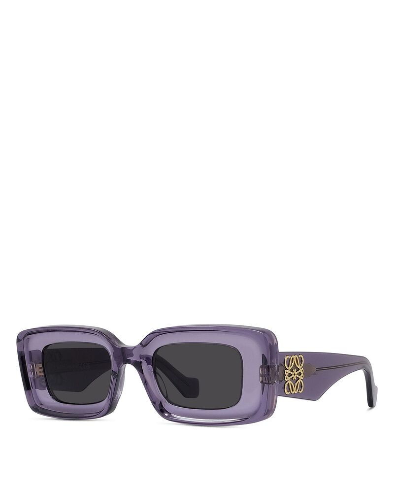 ロエベ レディース 付属物 サングラス・アイウェア Loewe Slim Geometric Sunglasses 50粍 Violet/Grey 薄墨色