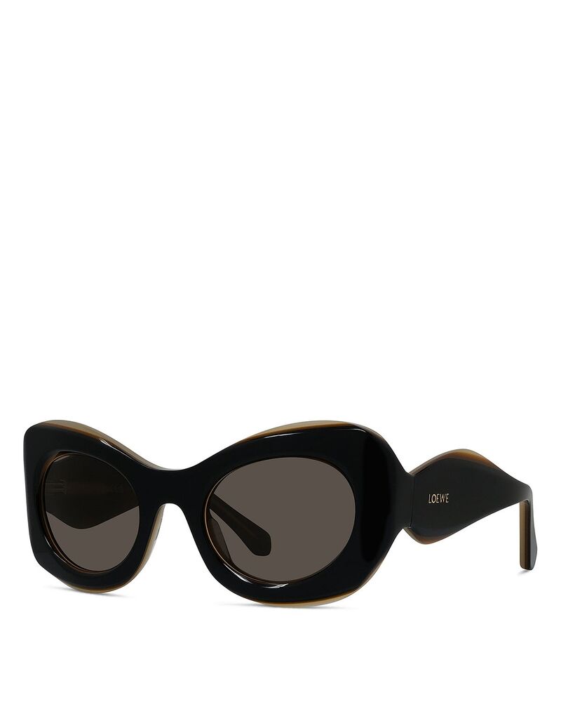 ロエベ レディース 付属物 サングラス・アイウェア Loewe Signature Butterfly Sunglasses 52粍 Black/Brown 黒いこと
