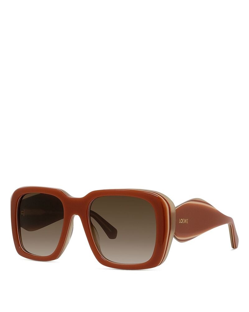 ロエベ レディース 付属物 サングラス・アイウェア Loewe Signature Square Sunglasses 53粍 Orange/Brown オレンジ色