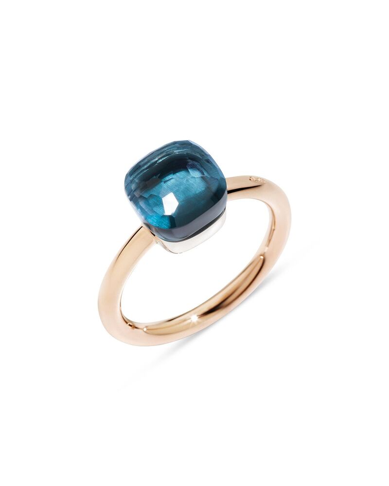 ポメラート レディース アクセサリー リング Pomellato 18K White & Rose Gold Nudo London Blue Topaz Solitaire Ringold ゴールド|ReVida 店