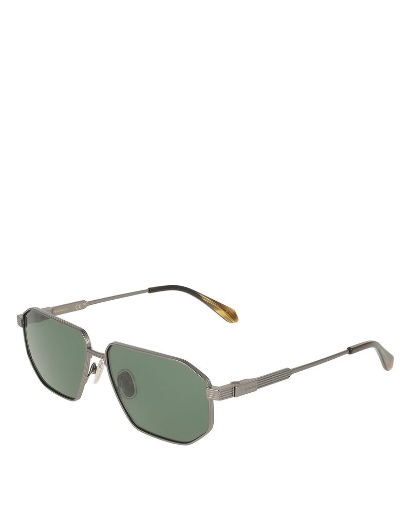 フェラガモ レディース 佩び物 サングラス・アイウェア FERRAGAMO Titanium Rectangular Sunglasses 59mmatte Dark Ruthenium