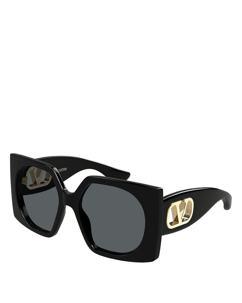 ヴァレンティノ レディース 付属物 サングラス・アイウェア Valentino Garavani Valentino Square Sunglasses 55粍 Black 黒いこと