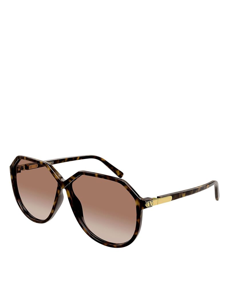 ヴァレンティノ レディース 添え物 サングラス・アイウェア Valentino Garavani Valentino Geometric Sunglasses 61粍 Havana
