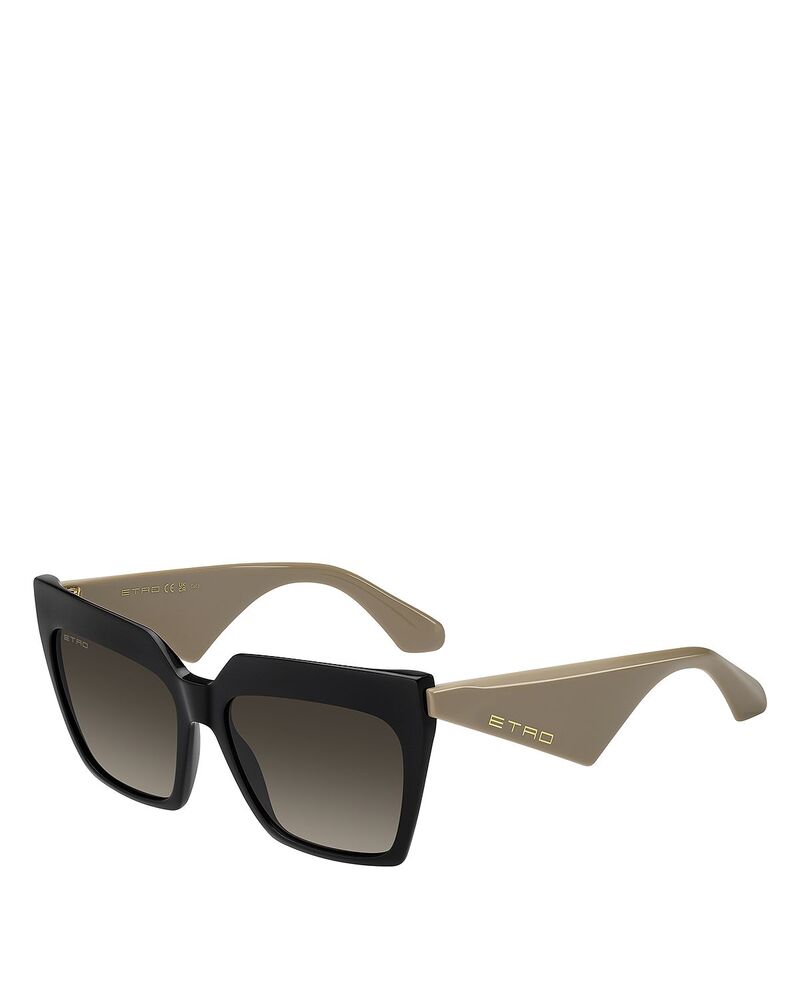 エトロ レディース 佩び物 サングラス・アイウェア Etro Rectangular Sunglasses 58粍 Black 黒いこと