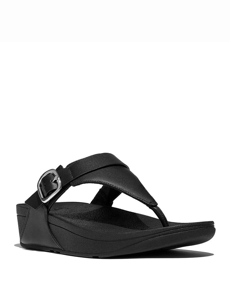 相応うフロップ レディース シューズ サンダル なめし革 FitFlop Women\u0027s Lulu Leather Wedge Sandals All Black 黒いこと