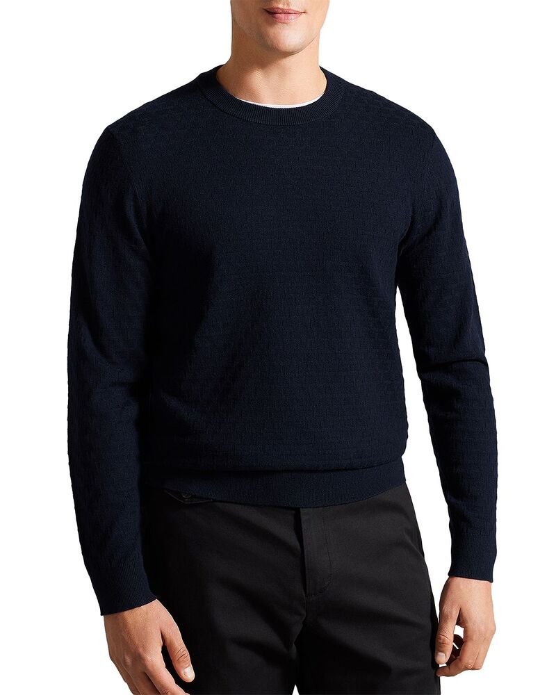 テッドベーカー メンズ アウター 編み物・プルオーバー 労働者の一団のど首 Ted Baker Loung Crewneck Sweater Navy 米国海軍