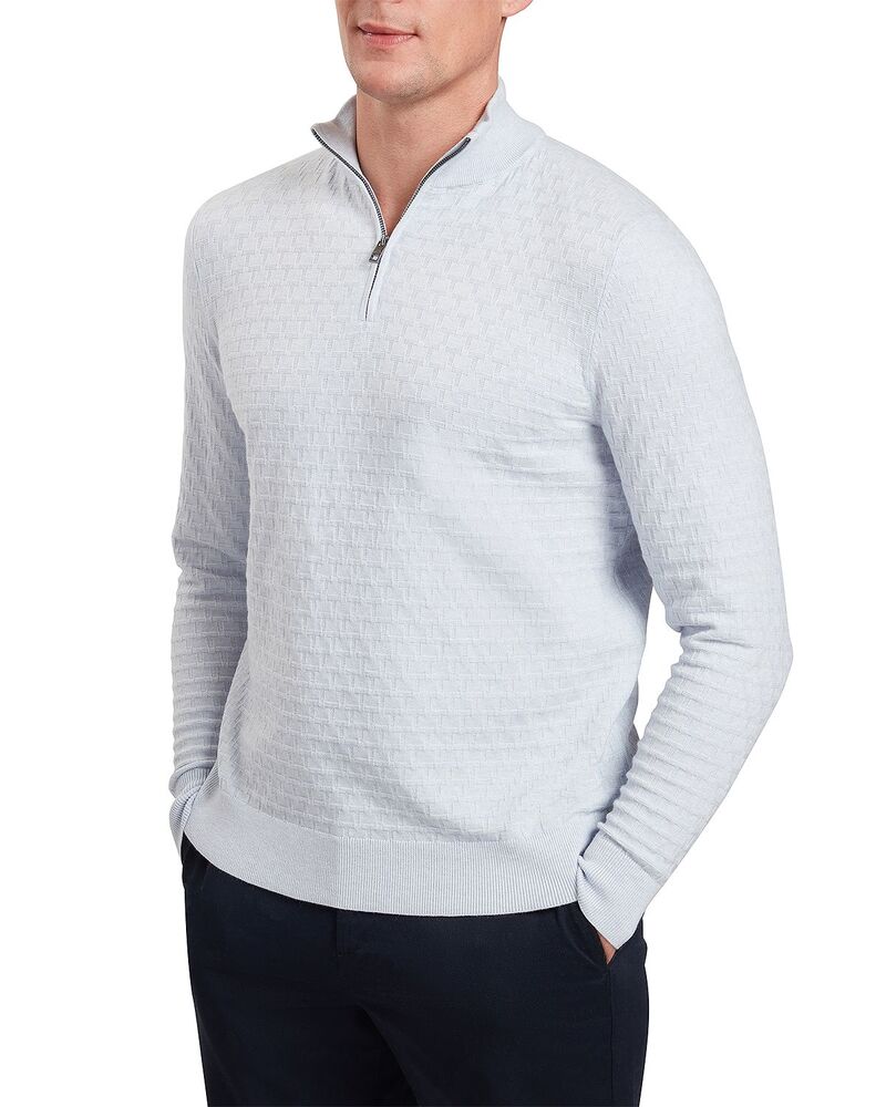 テッドベーカー メンズ アウター 編み物・スウェーター ハーフジップ Ted Baker T Stitch Quarter Zipullover Sweater Baby Blue 青色