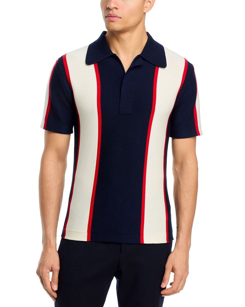 ジル・サンダー メンズ トップス スポーツシャツ Jil Sander Bold Block Stripe Polo Shirt Red Flag 赤いこと