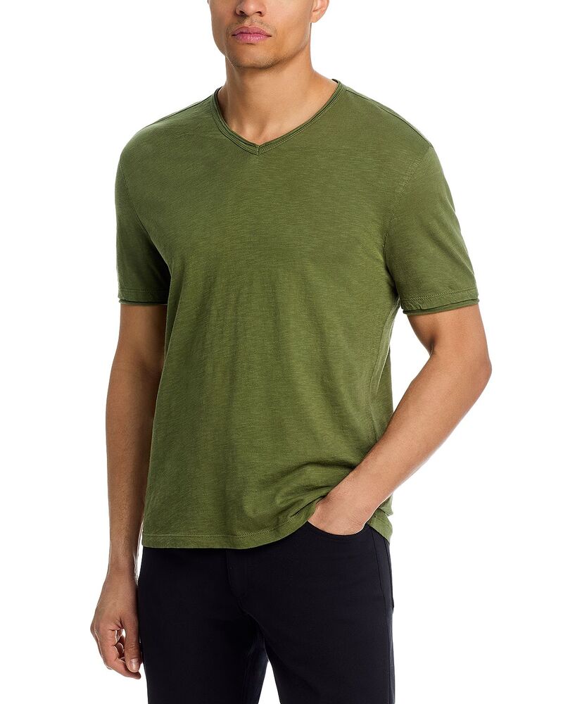 ジョンバルベイトス メンズ トップス ティーシャツ Vのど首 John Varvatos Mileslub V-Neck Tee Light Olive オリーブ