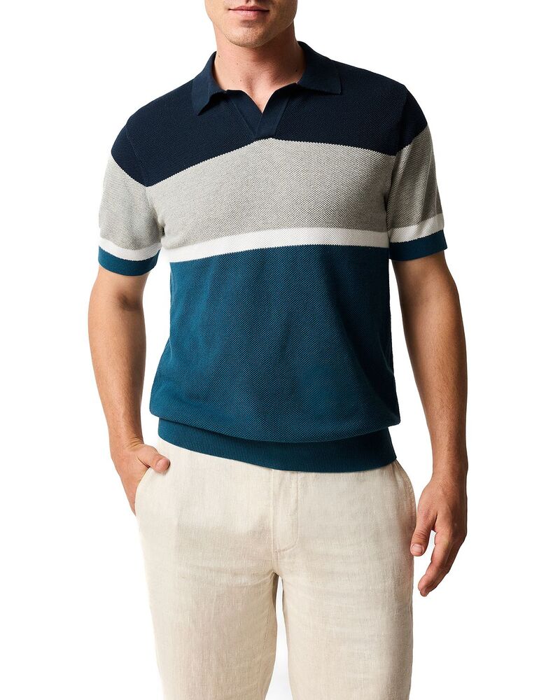 ロッドアンドグン メンズ トップス スポーツシャツ 編み物 Rodd \u0026 Gunn Brunswicknit Striped Polo Teal ティール
