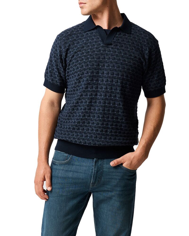 ロッドアンドグン メンズ トップス スポーツシャツ 編み物 Rodd \u0026 Gunn Halken Textured Knit Polo Midnight