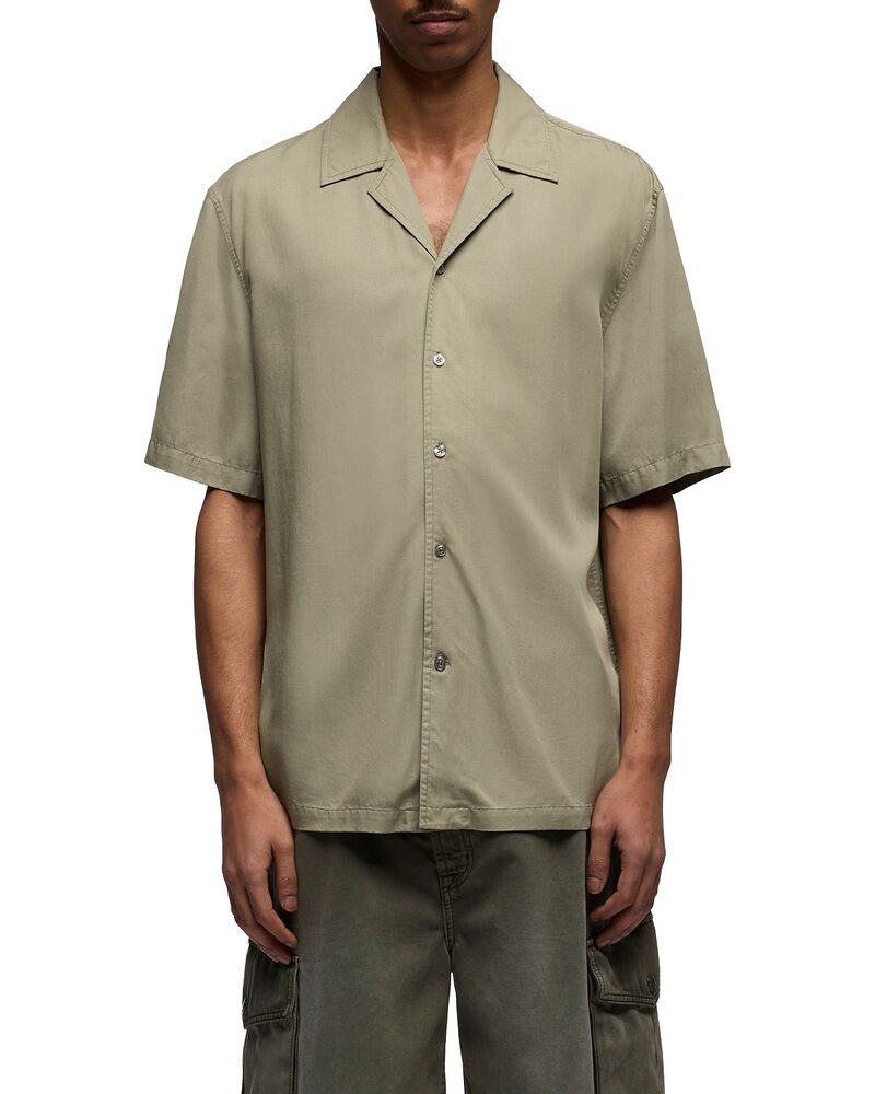 セブンフォーオールマンカインド メンズ トップス シャツ 7 For All Mankind Short Sleeve Camp Shirt Lyocell Army アーミー|ReVida 店