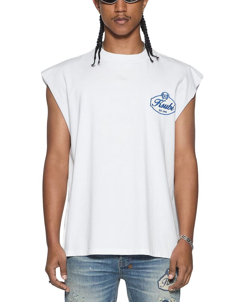 スビ メンズ トップス ティーシャツ ノースリーブ ロゴタイプ Ksubi Klasse 99 Sleeveless Logo T-Shirt White 白いこと