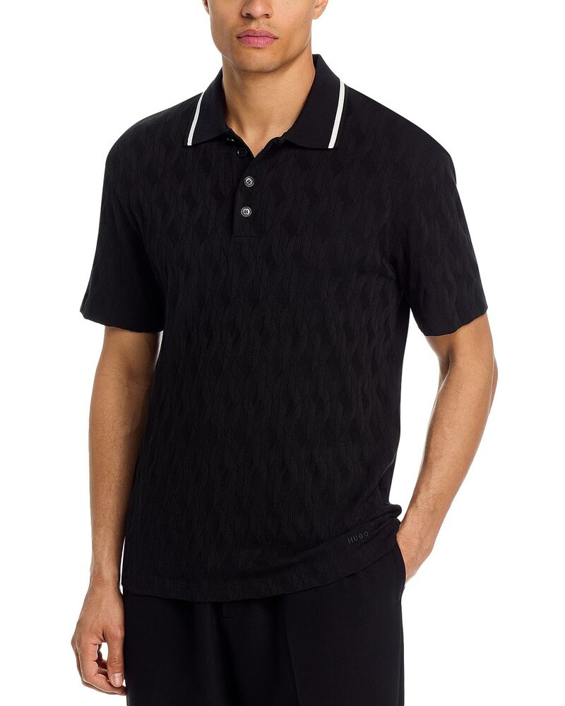 フューゴ メンズ トップス スポーツシャツ HUGO Dunik Polo Shirt Black 黒いこと
