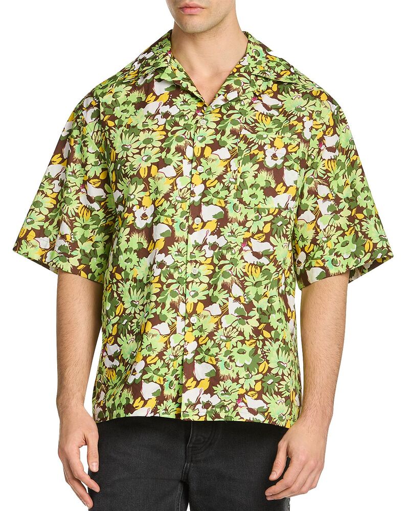マルニ メンズ トップス シャツ Marni Short Sleeve Woven Shirt Spherical Green グリーン｜ReVida 店