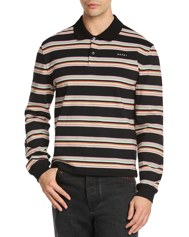 マルニ メンズ トップス スポーツシャツ か細い相応う Marni Slim Fit Long Sleeve Polo Shirt Pale Mint ペパーミント