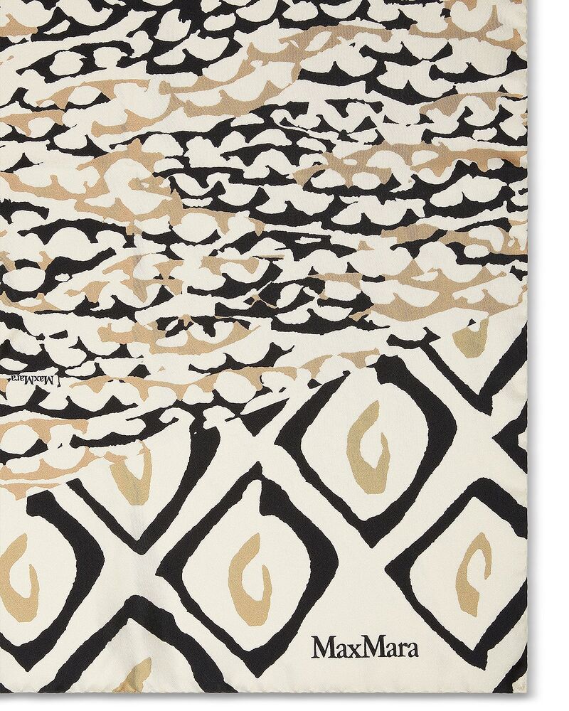 マックスマーラ レディース アクセサリー マフラー・ストール・スカーフ プリント シルク Max Mara MXACARRE90W1 Printed Silk Scarf Black ブラック｜ReVida 店