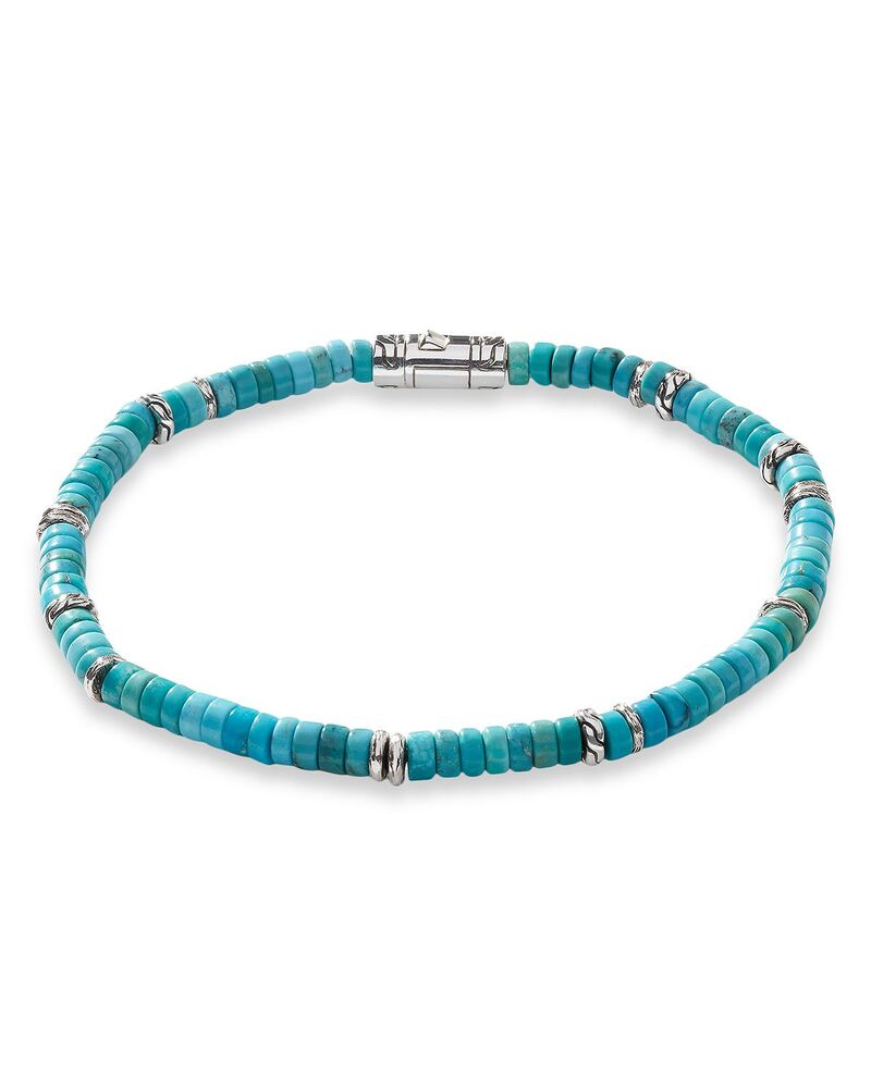 ジョン・ハーディー メンズ 付属物 ブレスレット・バングル・アンクレット JOHN HARDY Men\u0027sterling Silver Classichain Turquoise Bead Heishi Bracelet Blue 青碧