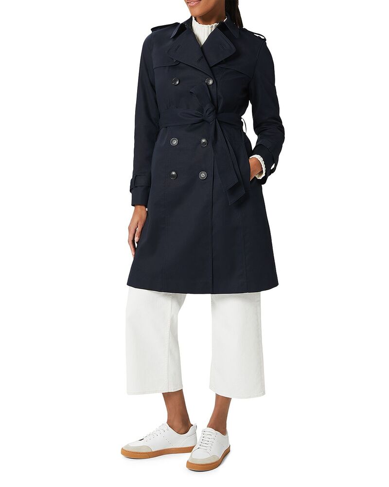 ホッブスロンドン レディース アウター コート HOBBS LONDON Saskia Trench Coat Navy ネイビー|ReVida 店
