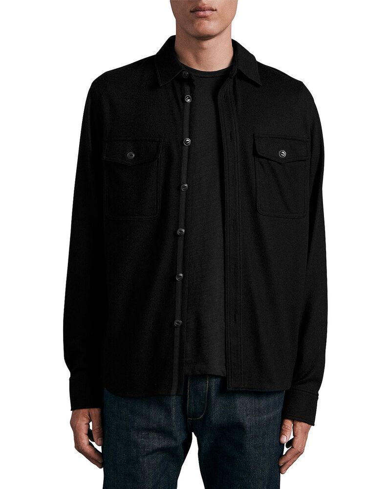 ラグアンドボーン メンズ トップス プルオーバー 羊毛 上衣 rag \u0026 bone Wool Shirt Jacket Black 黒いこと