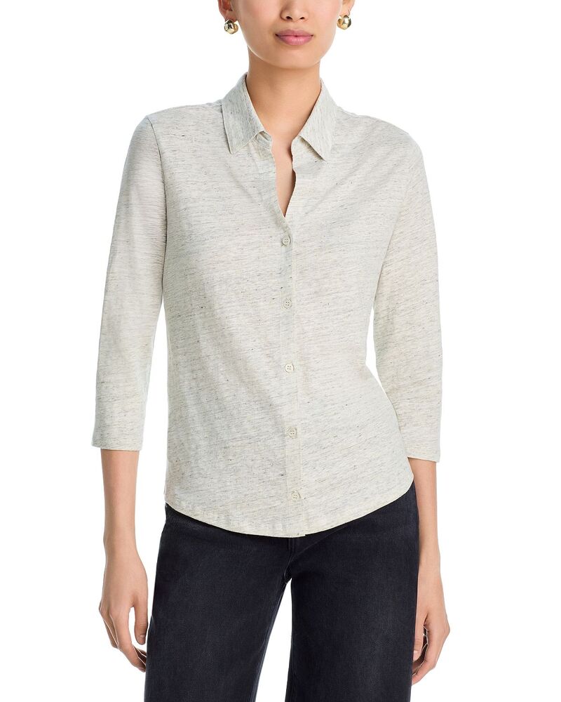 マジェスティック レディース トップス プルオーバー リネン Majestic Filaturestretch Linen Button Up Shirt Carrare