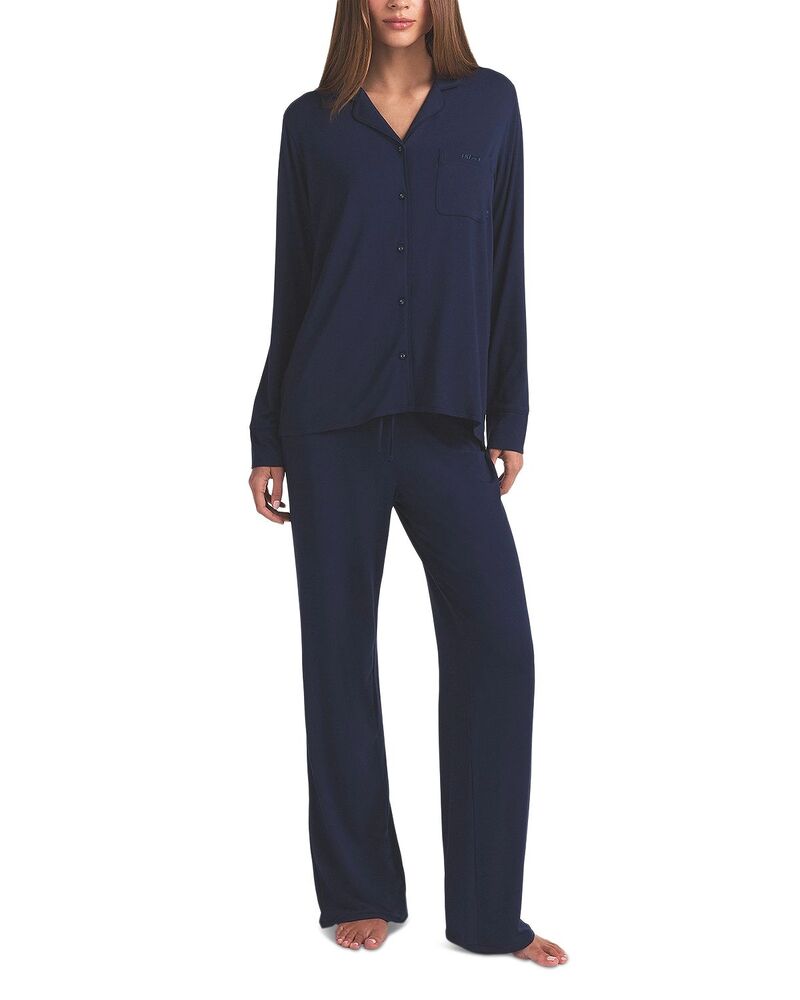 スキムズ レディース トップス プルオーバー SKIMS Long Sleeve Pajama Set Navy 米国海軍