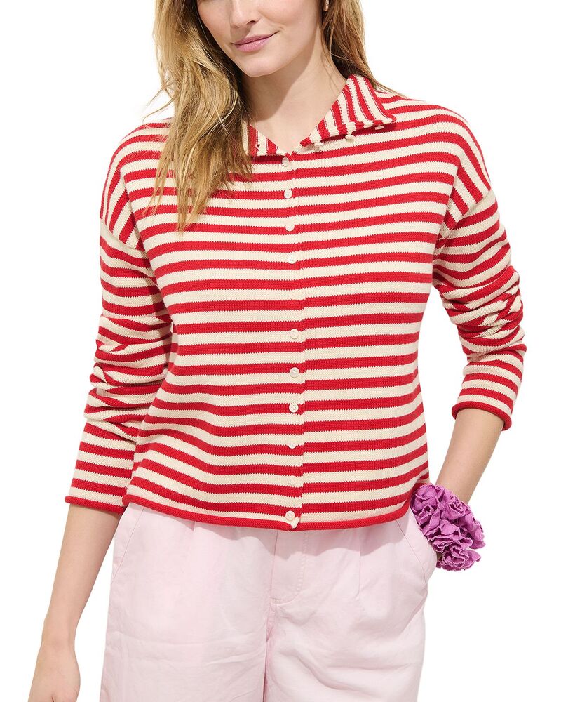 アレックス圧砕機 レディース アウター ジレー Alex Mill Taylor Striped Cardigan Ivory/red 象牙色
