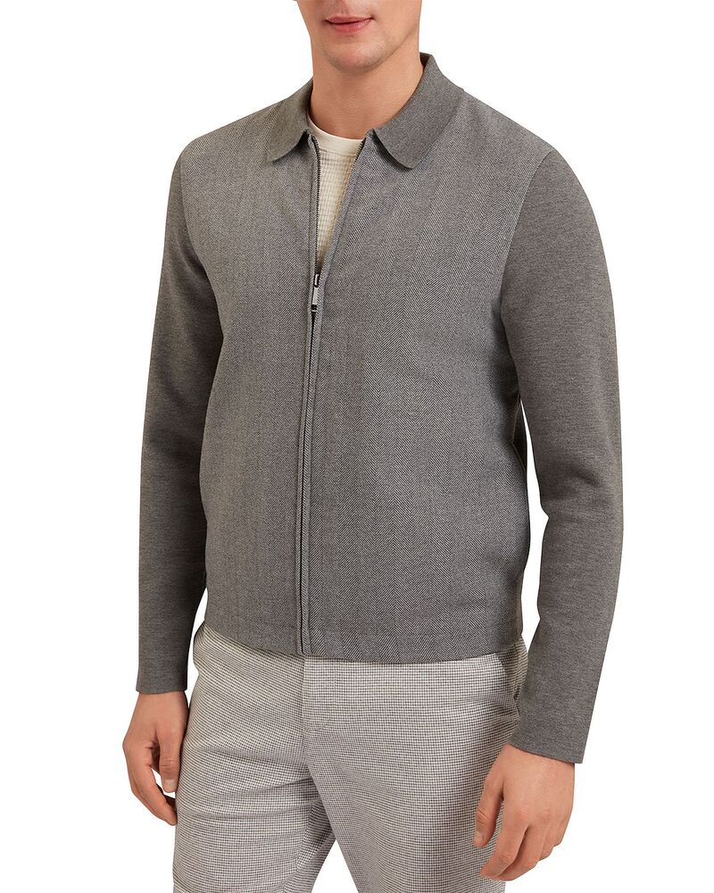 テッドベーカー メンズ アウター 上衣・上衣 Ted Baker Dejo Herringbone Jacket Grey 薄墨色