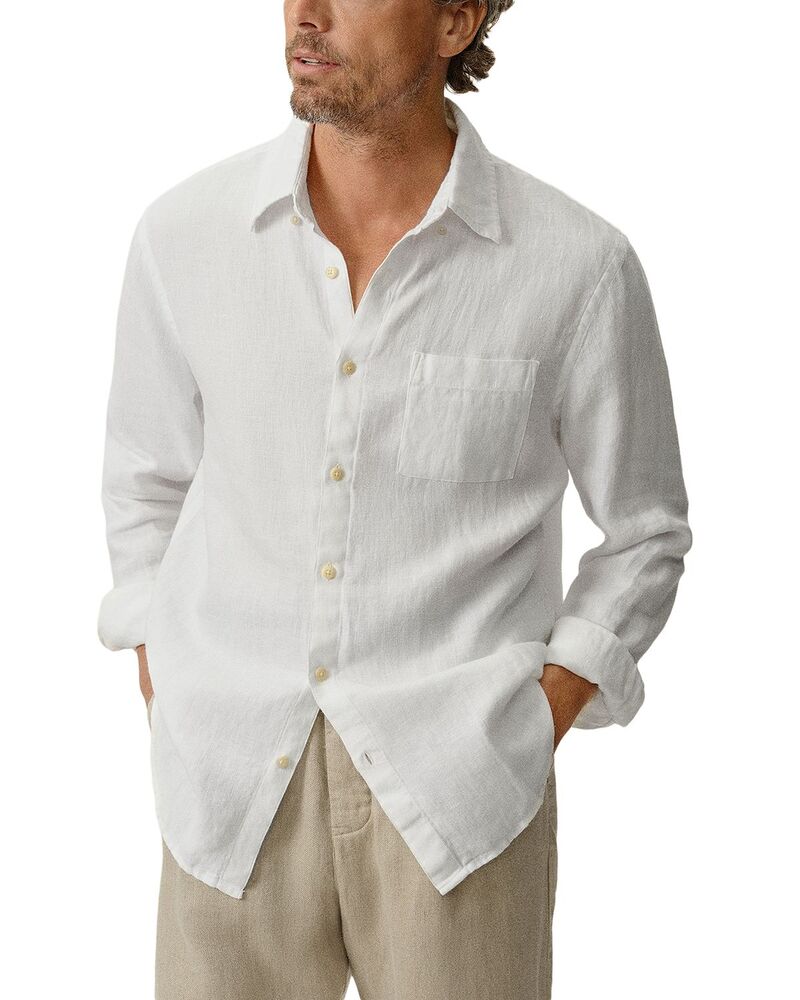 アレックス起重機 メンズ トップス プルオーバー リネン Alex Crane Playa Linen Shirt Snow