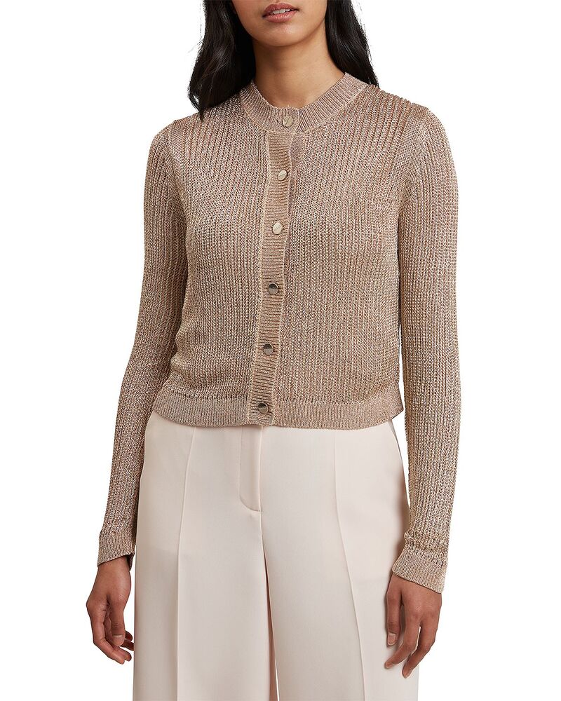 テッドベーカー レディース アウター ジレー 編み物 Ted Baker Manya Chainmail Knit Cardigan Gold ゴールド