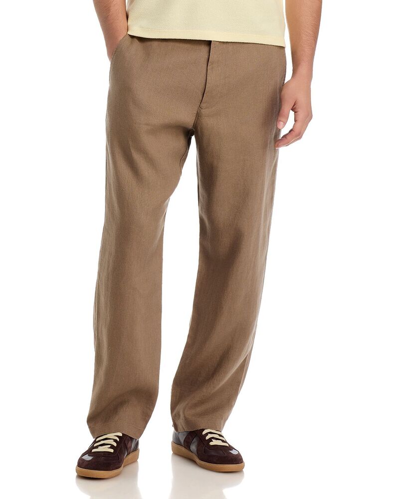 NN07 メンズ ボトムス 心地好いズボン下 伸び伸びする相応う リネン NN07 Aden 1454 Relaxed Fit Linen Pants Clay Mirage