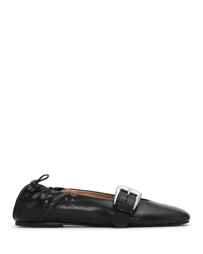 ガニー レディース シューズ パンプス GANNI Women\u0027s Butterfly Strap Ballet Flats Black 黒いこと