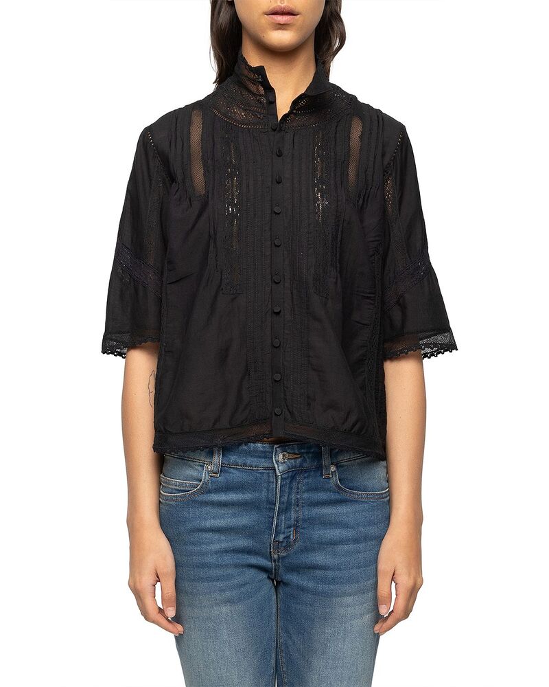 ザディグ エ フランソア・マリー・ヴォルテール レディース トップス プルオーバー Zadig \u0026 Voltaire Tanos Tomboy Shirt Black 黒いこと