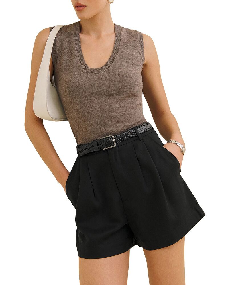 リフォーメーション レディース ボトムス 二分の一ズボン下・さる股引き 遊撃手ズボン下 Reformation Mason Shorts Black 黒いこと
