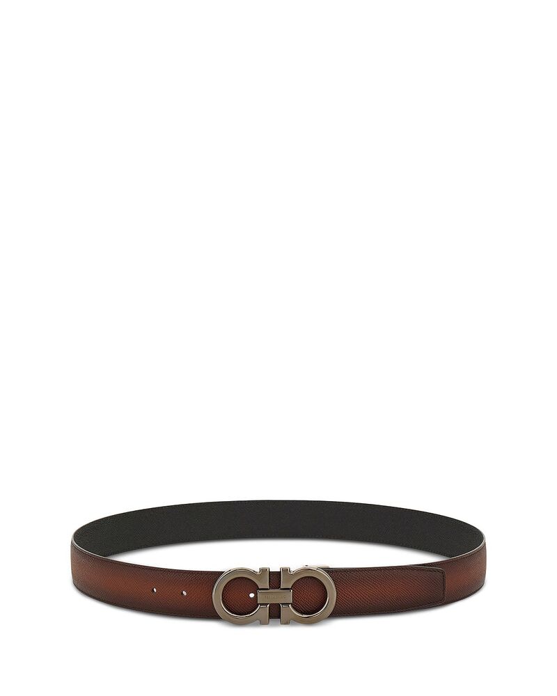 フェラガモ メンズ 付属物 三尺帯 なめし革 FERRAGAMO Men\u0027s Reversibleather Belt New Cognac