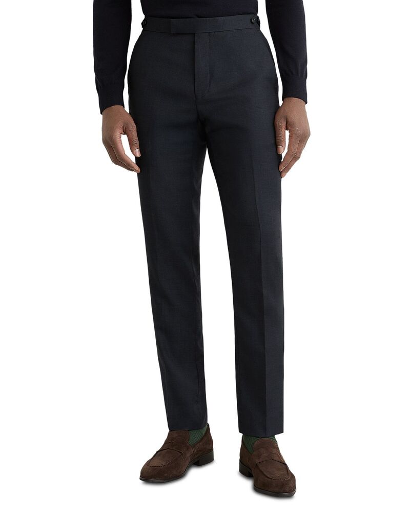 レイス メンズ ボトムス 心地好いズボン下 REISS Venue Tailored Fit Check Suitrouser Pants Navy 米国海軍