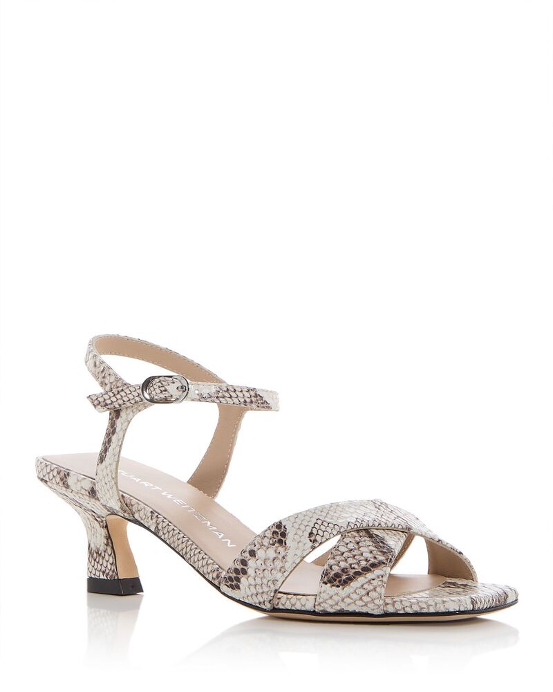 スチュアート ワイツマン レディース シューズ サンダル Stuart Weitzman Women\u0027s Vinnie Sandals Cream Snake-Print 皮膚軟化剤