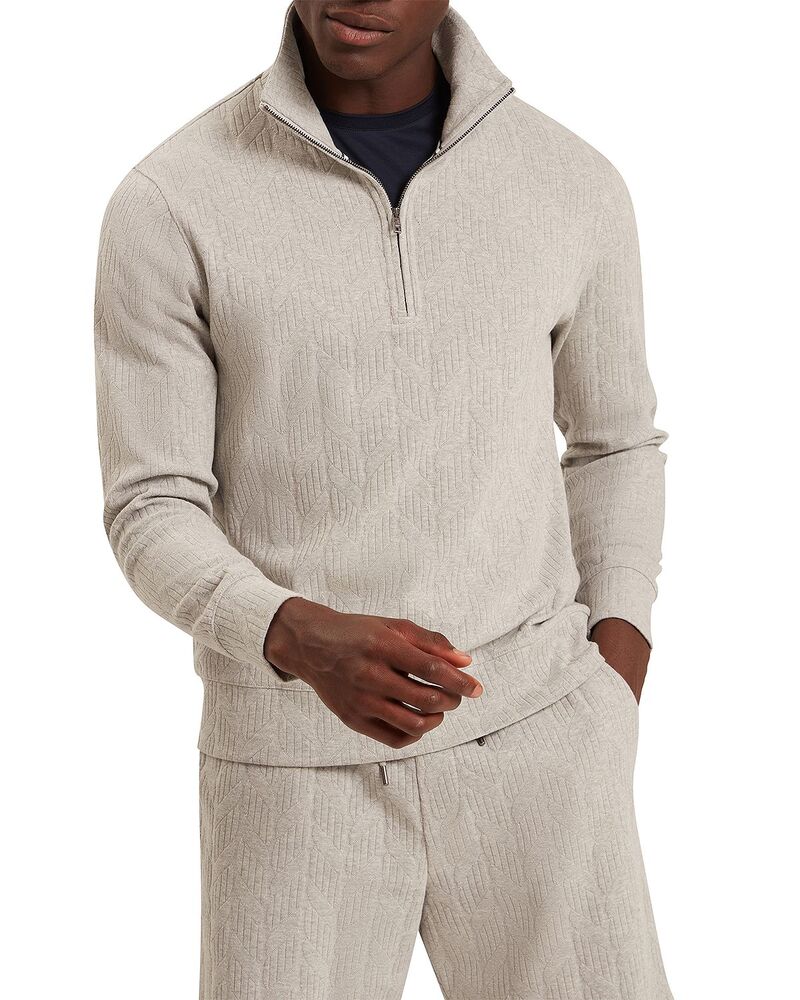 テッドベーカー メンズ アウター パーカー・スウェット ハーフジップ シャツ Ted Baker Dougles Quarter Zip Sweatshirt Light Grey グレー|ReVida 店