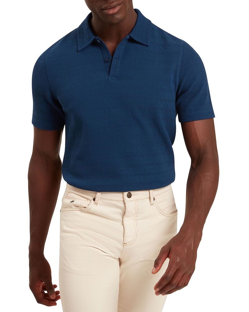 テッドベーカー メンズ トップス スポーツシャツ Ted Baker Serapa Textured Polo Shirt Dark Blue 青み